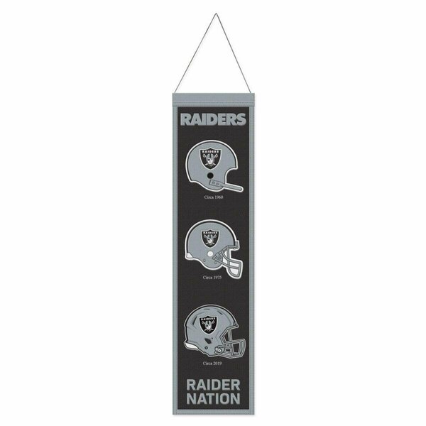 Tokens 8 x 32 in. Las Vegas Raiders Banner Wool Heritage Evolution Design TO3359340